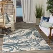 Nourison Home Aloha 5' x 8' Fabric Ivory Blue Area Rug