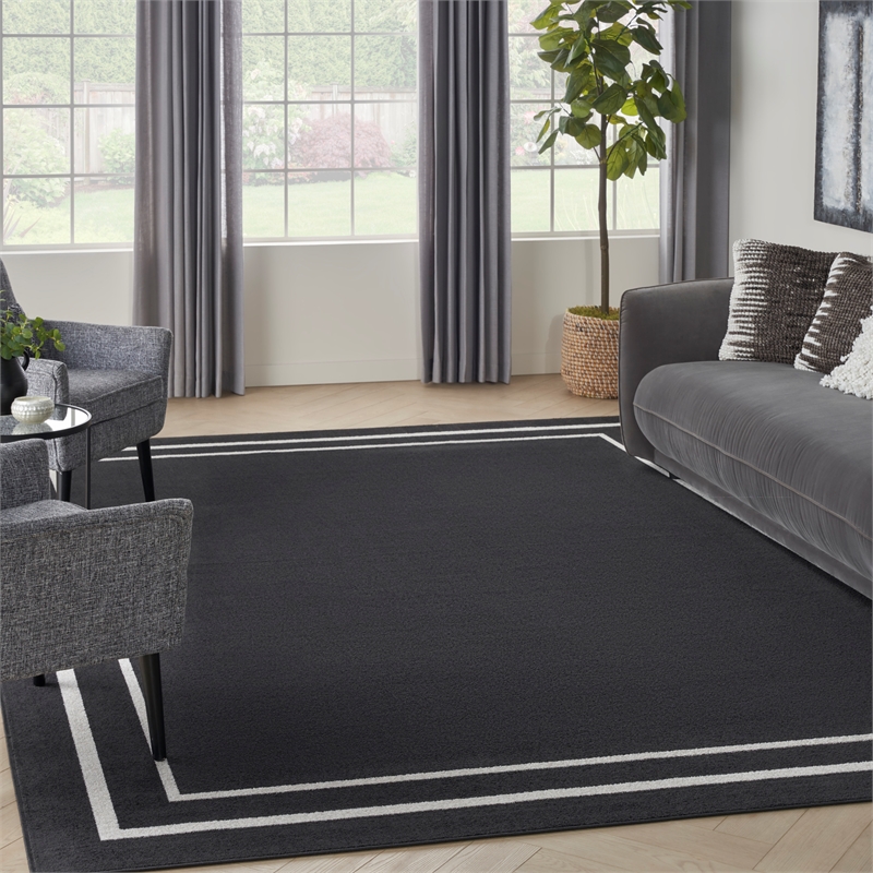 Nourison Home Nourison Essentials 7' x 10' Fabric Black Ivory Area Rug