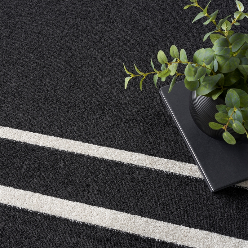 Nourison Home Nourison Essentials 7' x 10' Fabric Black Ivory Area Rug