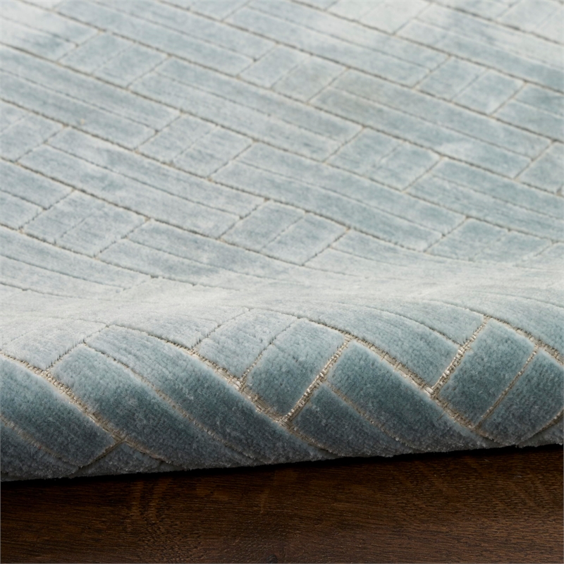 Nourison Home Washable Charm 6' x 9' PolyesterBlue Ivory Area Rug