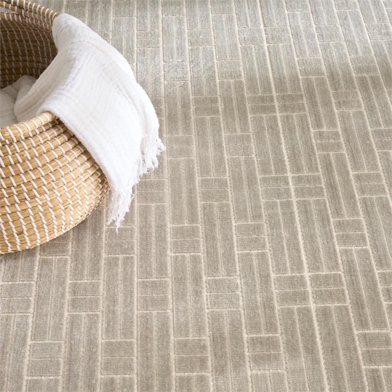 Nourison Home Washable Charm 6' x 9' Polyester Silver Ivory Area Rug
