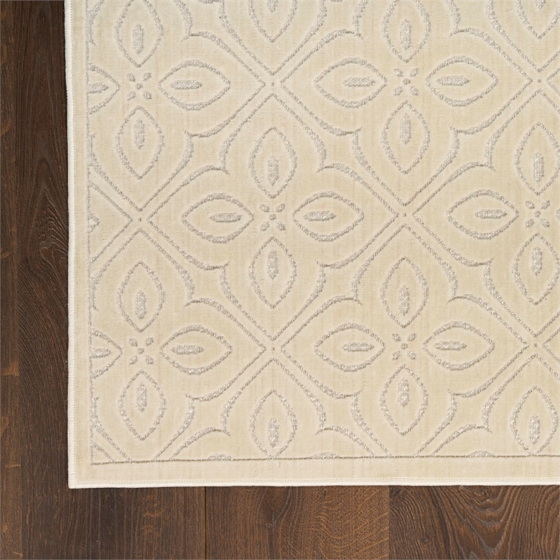 Nourison Home Washable Charm 6' x 9' Polyester Ivory Area Rug