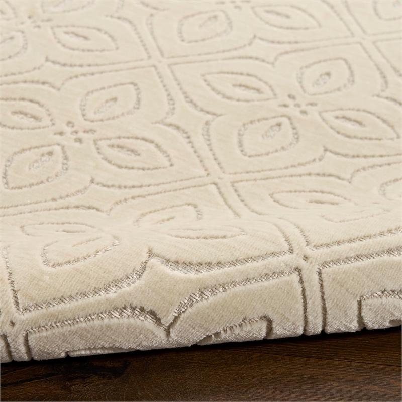 Nourison Home Washable Charm 6' x 9' Polyester Ivory Area Rug