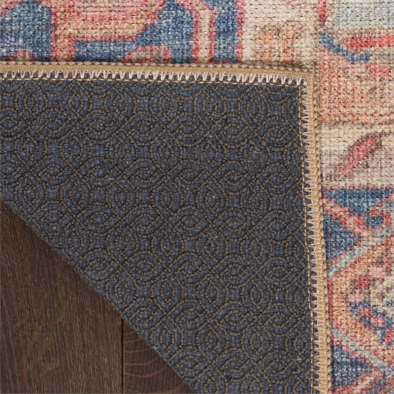 Nourison Home Vintage Washables 10' x 13' Polyester Blue Coral Area Rug