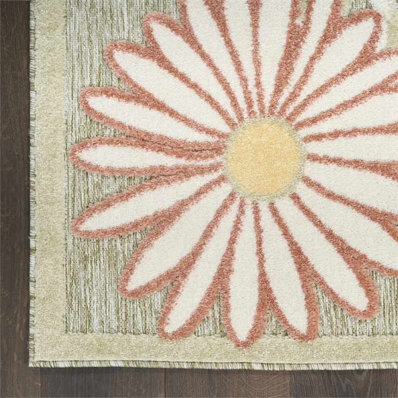 Nourison Home Aloha 9' x 12' Fabric Sage Rose Area Rug