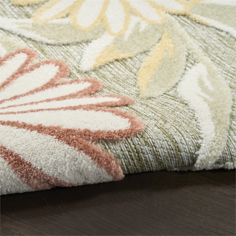 Nourison Home Aloha 9' x 12' Fabric Sage Rose Area Rug