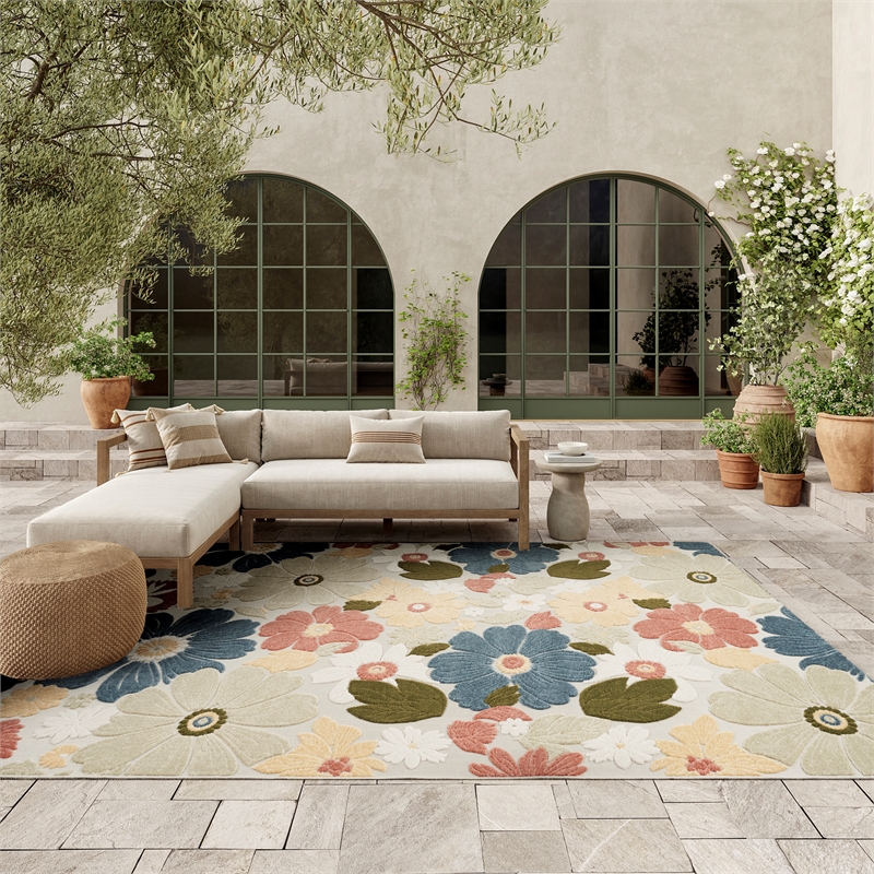 Nourison Home Aloha 9' x 12' Fabric Multicolor Area Rug