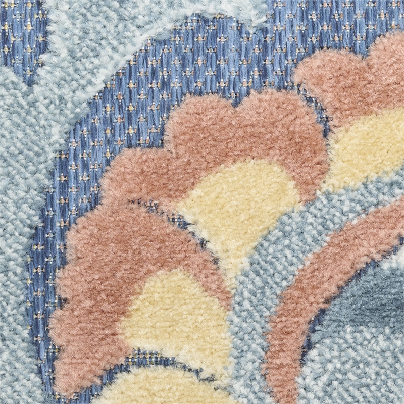 Nourison Home Aloha 8' x 11' Fabric Blue Rose Area Rug