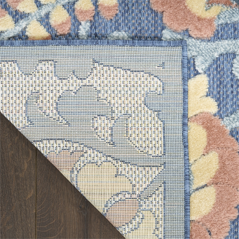 Nourison Home Aloha 8' x 11' Fabric Blue Rose Area Rug
