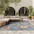 Nourison Home Aloha 8' x 11' Fabric Blue Rose Area Rug
