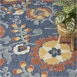 Nourison Home Aloha 8' x 11' Fabric Blue Rose Area Rug
