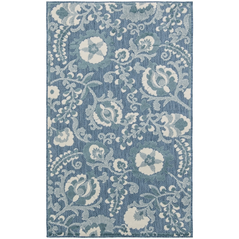 Nourison Home Aloha 3' x 4' Fabric Blue Area Rug