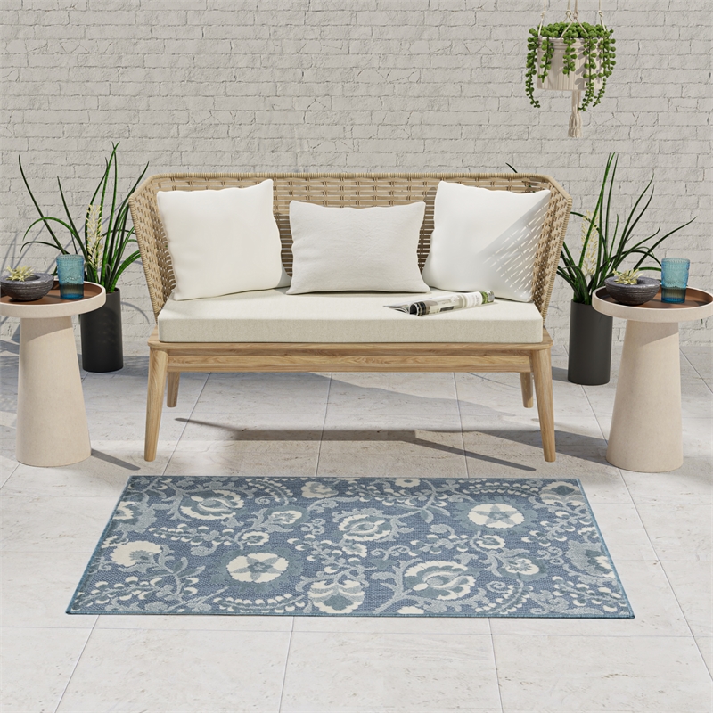 Nourison Home Aloha 3' x 4' Fabric Blue Area Rug