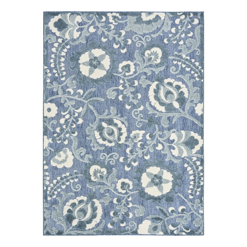 Nourison Home Aloha 9' x 12' Fabric Blue Area Rug