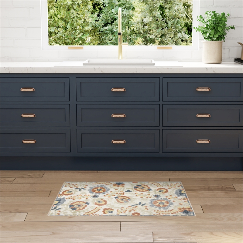 Nourison Home Aloha 3' x 4' Fabric Grey Multicolor Area Rug