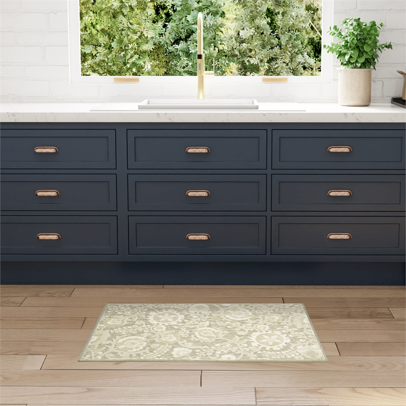 Nourison Home Aloha 3' x 4' Fabric Ivory Sage Area Rug