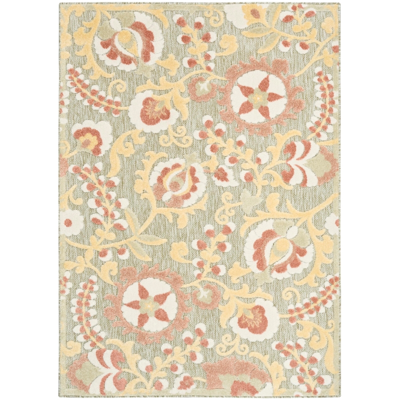 Nourison Home Aloha 4' x 6' Fabric Sage Rose Area Rug