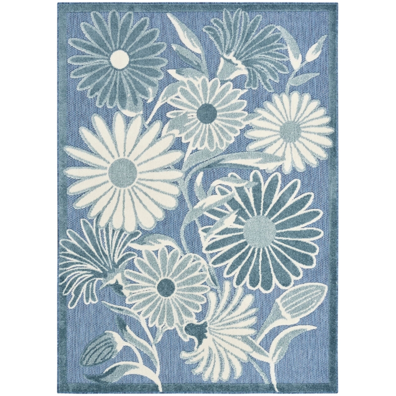 Nourison Home Aloha 5' x 8' Fabric Blue Area Rug