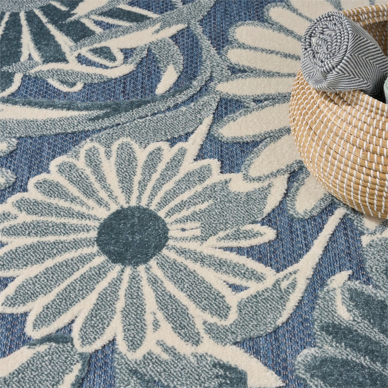 Nourison Home Aloha 5' x 8' Fabric Blue Area Rug
