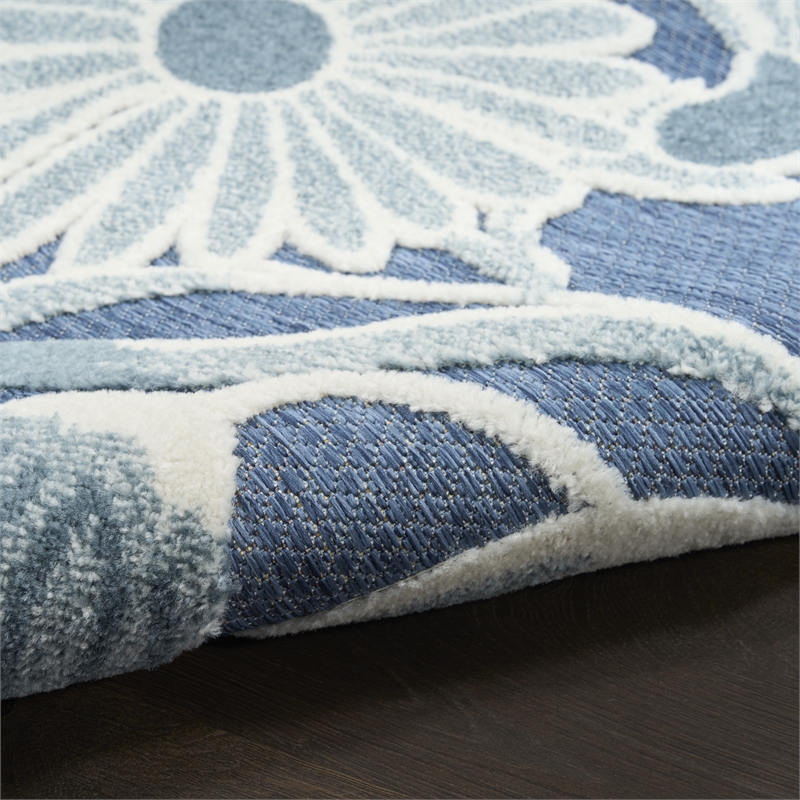 Nourison Home Aloha 9' x 12' Fabric Blue Area Rug