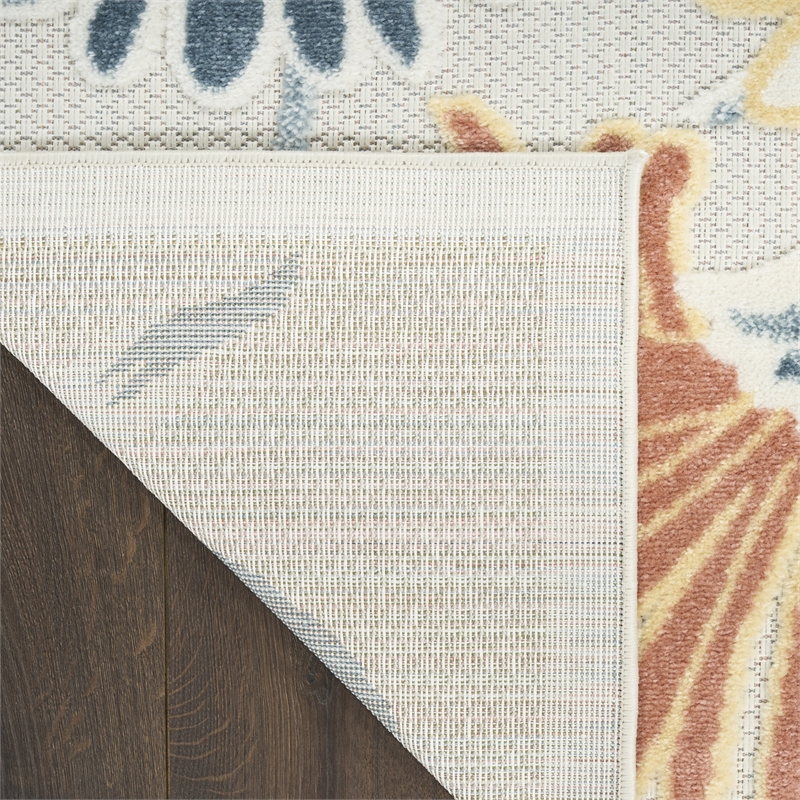 Nourison Home Aloha 3' x 4' Fabric Ivory Rose Area Rug
