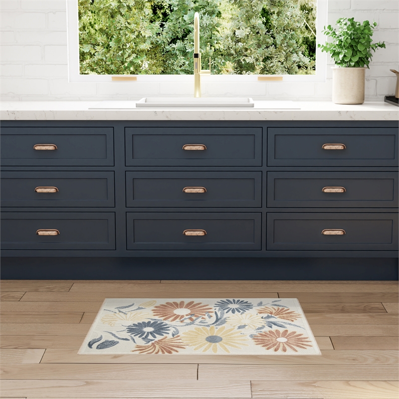 Nourison Home Aloha 3' x 4' Fabric Ivory Rose Area Rug