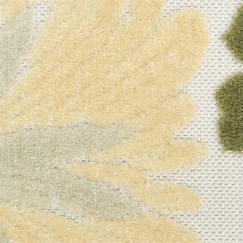 Nourison Home Aloha 3' x 4' Fabric Ivory Green Area Rug