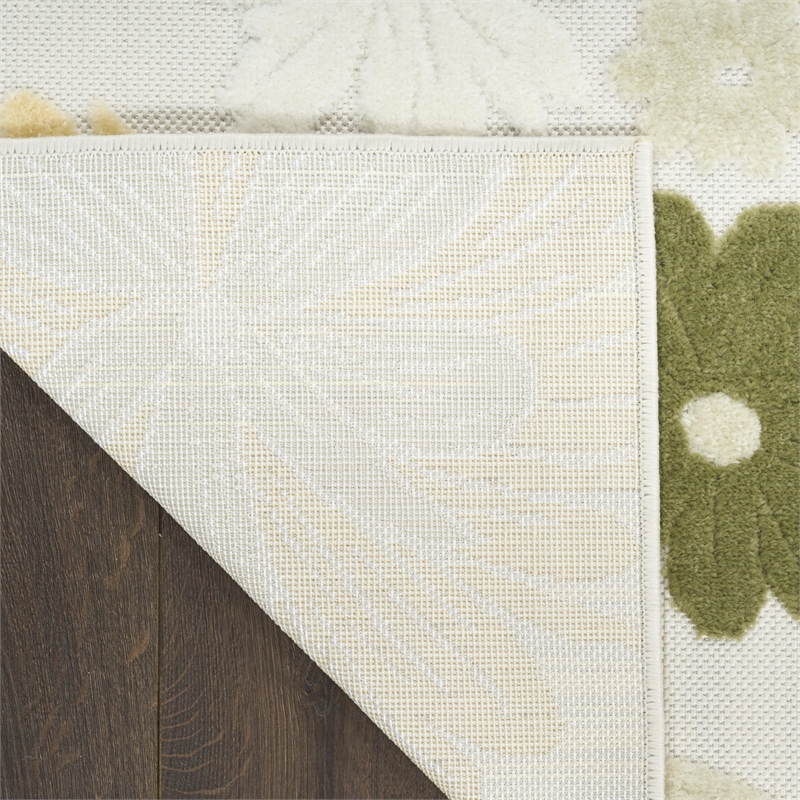 Nourison Home Aloha 3' x 4' Fabric Ivory Green Area Rug