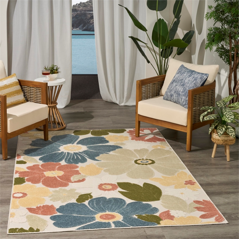 Nourison Home Aloha 4' x 6' Fabric Multicolor Area Rug