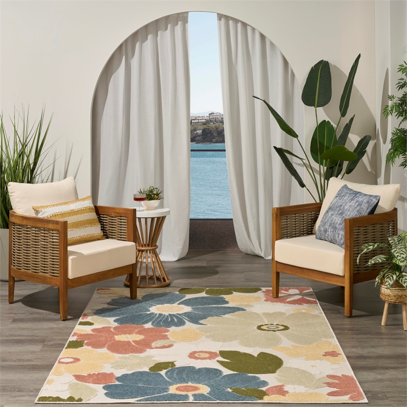 Nourison Home Aloha 4' x 6' Fabric Multicolor Area Rug