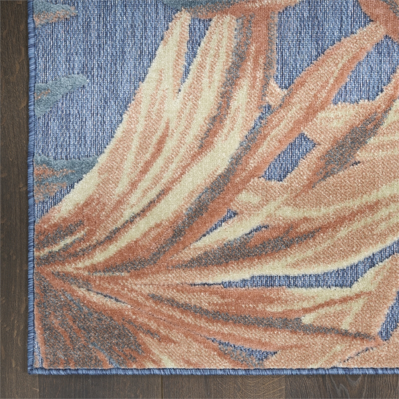 Nourison Home Aloha 3' x 4' Fabric Blue Rose Area Rug