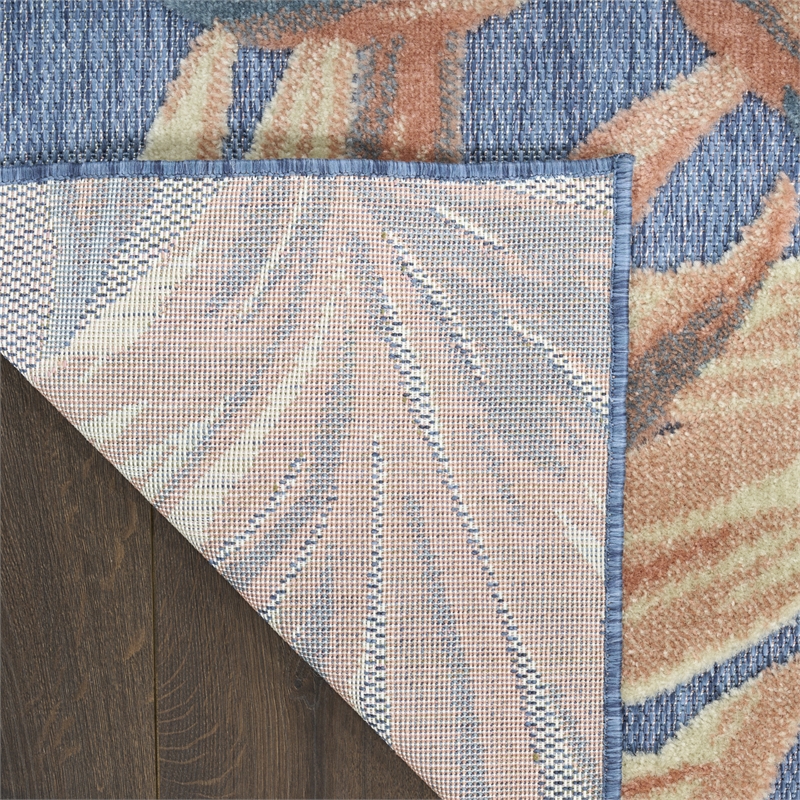 Nourison Home Aloha 8' x 11' Fabric Blue Rose Area Rug