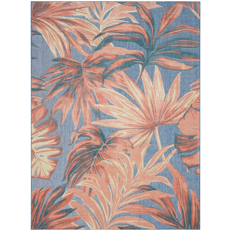 Nourison Home Aloha 8' x 11' Fabric Blue Rose Area Rug