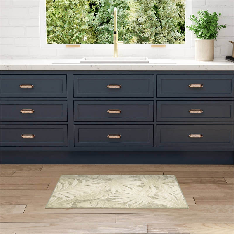 Nourison Home Aloha 3' x 4' Fabric Ivory Sage Area Rug