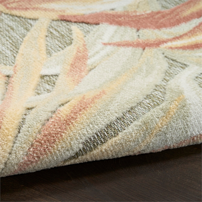 Nourison Home Aloha 4' x 6' Fabric Sage Rose Area Rug