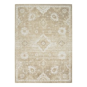 Nourison Home Astra Machine Washable 8' x 10' Polyester Ivory Gold Area Rug