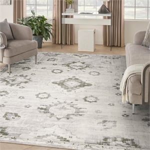 Nourison Home Astra Machine Washable 8' x 10' Polyester Ivory  Area Rug