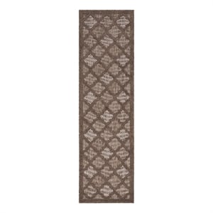 Nourison Home Nourison Easy Care 10' Fabric Runner Brown Area Rug