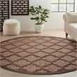 Nourison Home Nourison Easy Care 6' x Round Fabric Brown Area Rug
