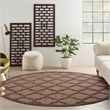Nourison Home Nourison Easy Care 6' x Round Fabric Brown Area Rug
