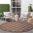 Nourison Home Nourison Easy Care 6' x Round Fabric Brown Area Rug
