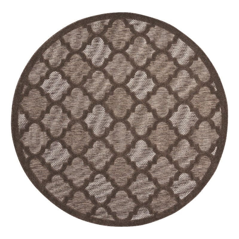 Nourison Home Nourison Easy Care 6' x Round Fabric Brown Area Rug