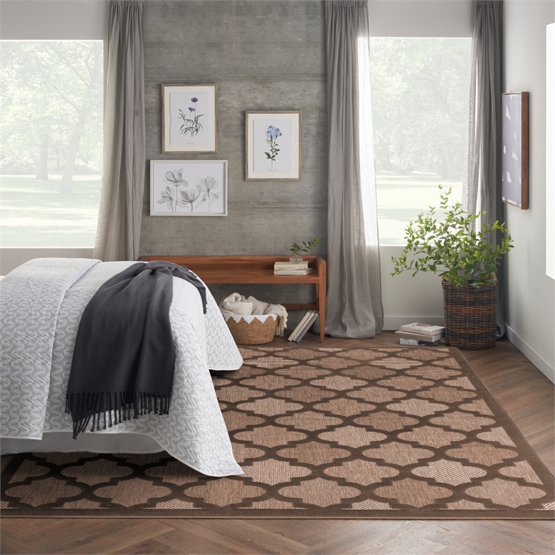 Nourison Home Nourison Easy Care 10' x 14' Fabric Brown Area Rug