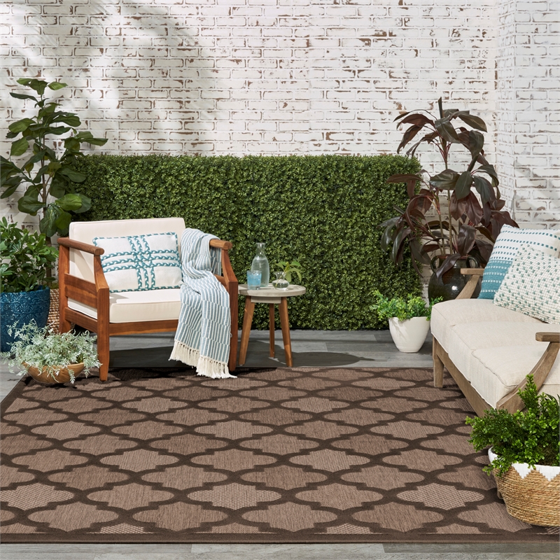 Nourison Home Nourison Easy Care 10' x 14' Fabric Brown Area Rug