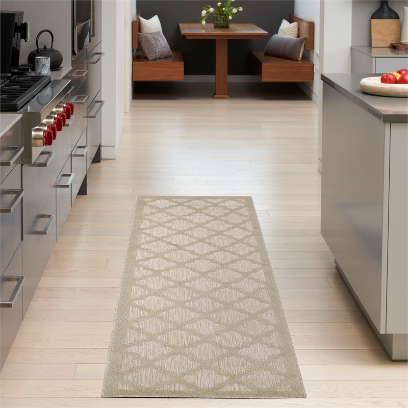 Nourison Home Nourison Easy Care 14' Runner Fabric Cream Area Rug