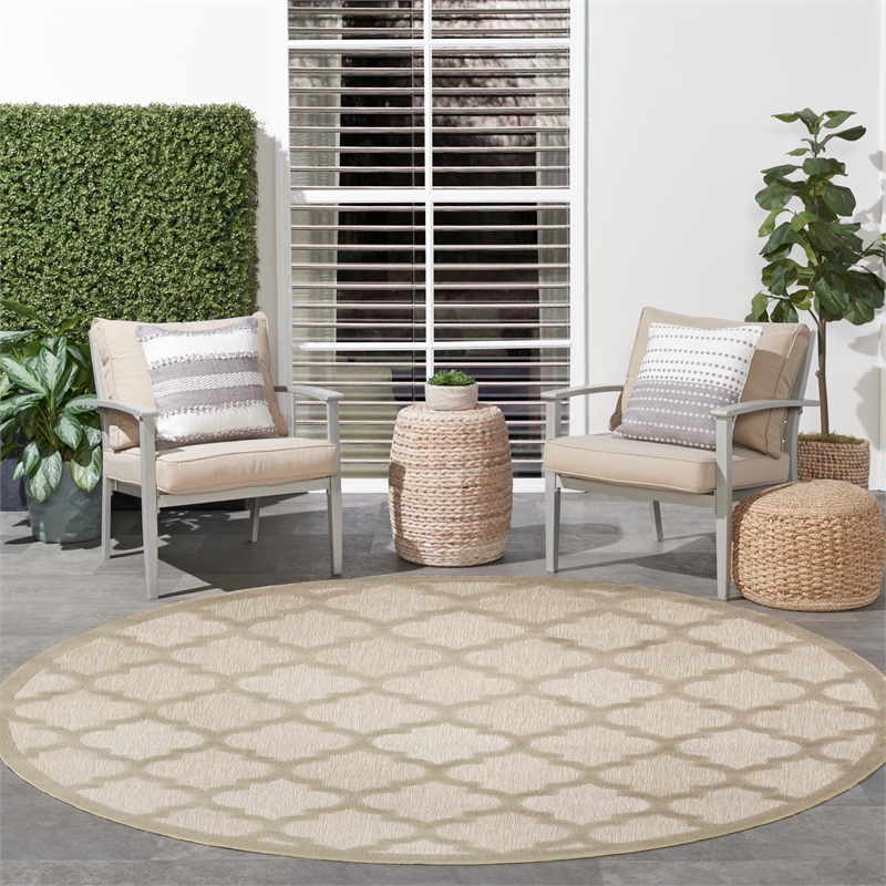 Nourison Home Nourison Easy Care 6' x Round Fabric Cream Area Rug
