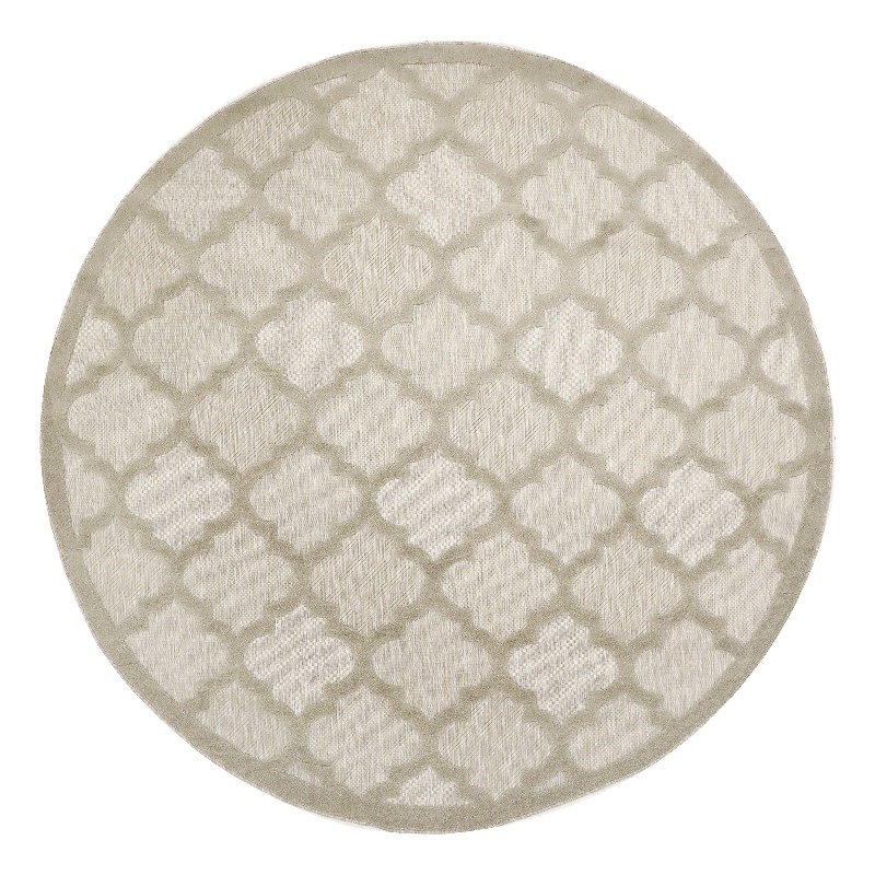 Nourison Home Nourison Easy Care 6' x Round Fabric Cream Area Rug
