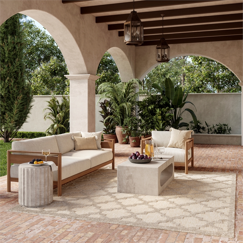 Nourison Home Nourison Easy Care 10' x 14' Fabric Cream Area Rug