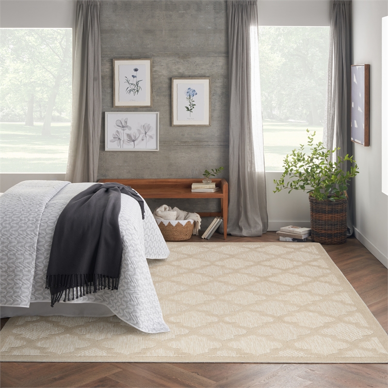 Nourison Home Nourison Easy Care 10' x 14' Fabric Cream Area Rug
