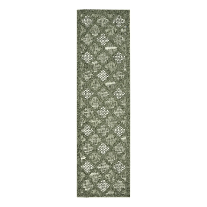 Nourison Home Nourison Easy Care 10' Runner Fabric Green Area Rug